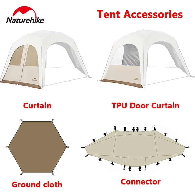 Naturehike Dome Canopy Tent Accessories Camping Equipment Door Curtain TPU Connector Ground Cloth no Tent only Accessories