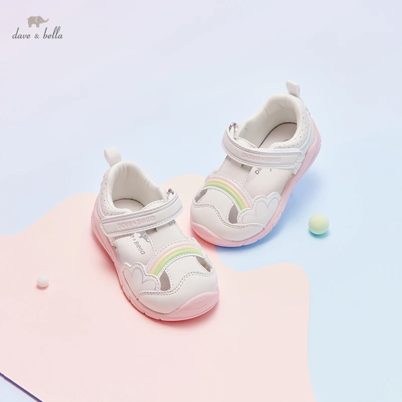 Dave Bella Kids Sandals Summer Protect Toes Sandals Shoe Child Girl Soft And Easy To Bend Princess Shoes For Girls DB2222369