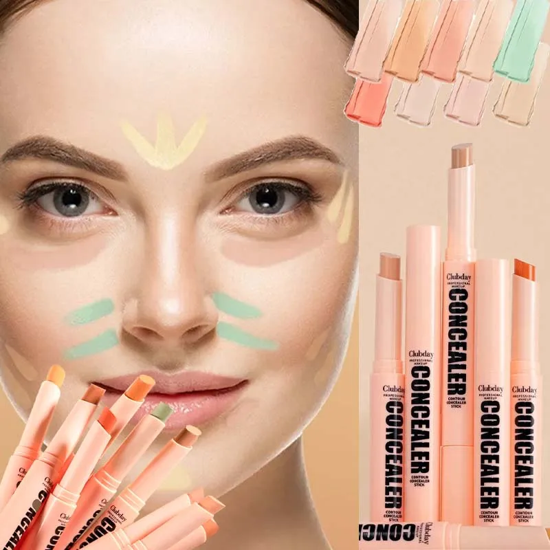 Corrector en Barra Naranja Verde, Resistente al Agua, Alta Cobertura, Cubre Acné, Ojeras, Base de Maquillaje