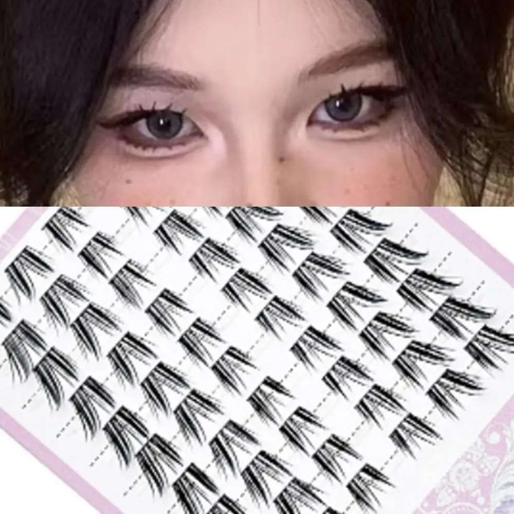 Herbruikbare Cat Eye Fairy Lash Clusters Spiky Wet-Look DIY Wimperextensies C Curl Anime Wimpers