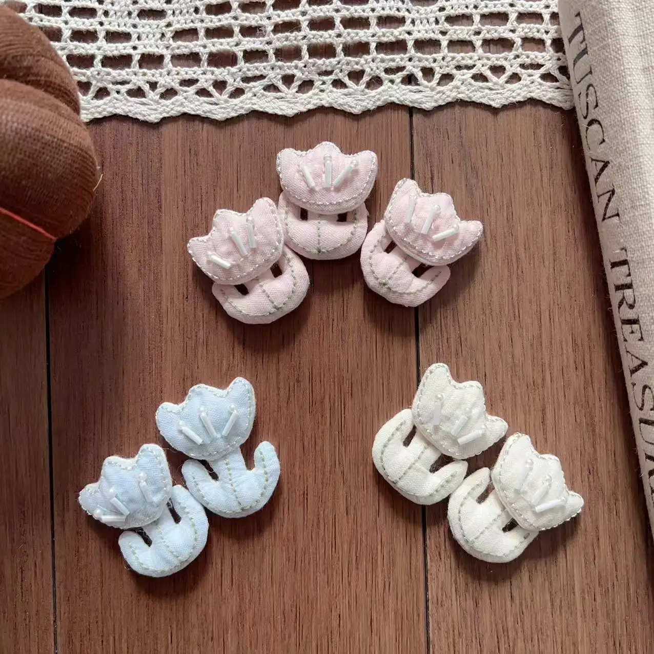 Handmade Embroidery Dopamine Tulip Brooch Hair Accessory DIY Craft for Kids Shoes Socks Bag Hat Clothing Decoration High Quality