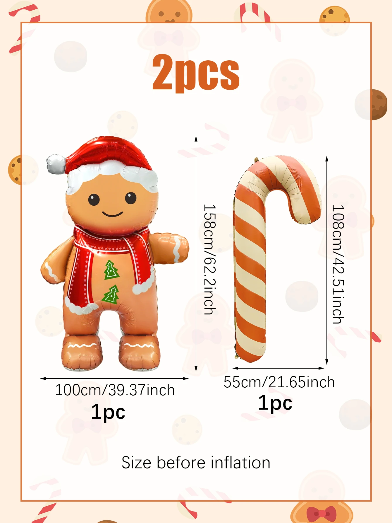 1/2 Stück Weihnachts-Aluminiumfolienballons, geeignet für Weihnachtsfeiern, Neujahrsdekorationen, Süßigkeitenpartys, Lebkuchenpartys – Detail 4
