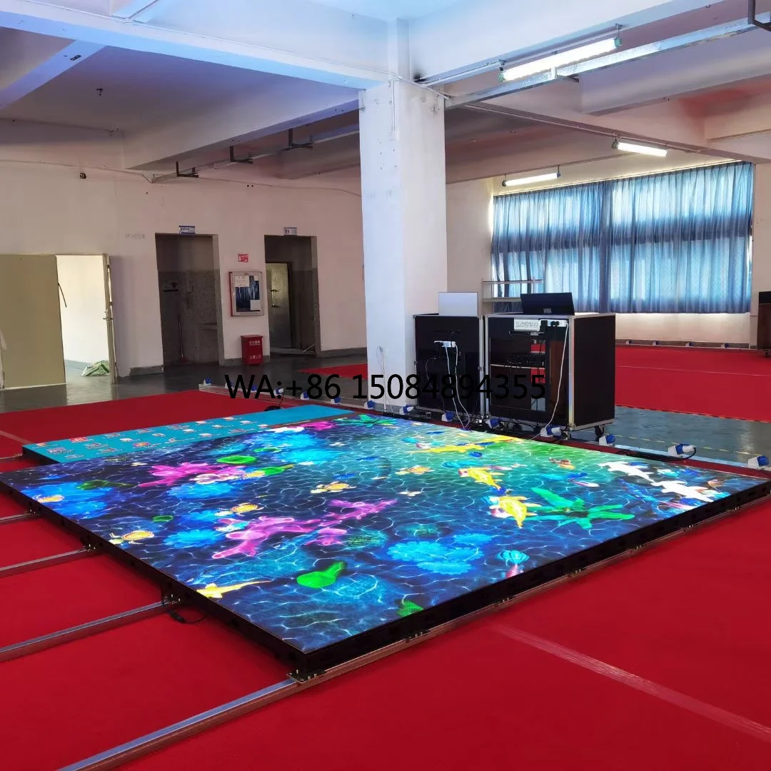 

P2.604 Full Color LED Dance Floor Screen for Indoor Ballroom Shopping Mall 500x1000mm Sheet Metal Iron IP65 Animation Text