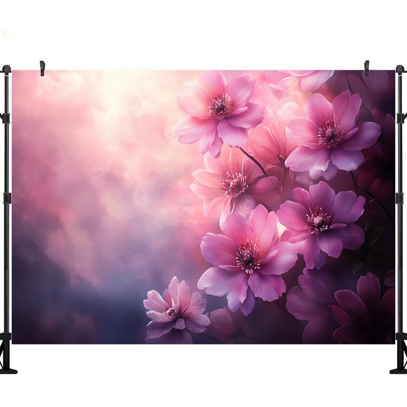 LS Photography Backgrounds Dreamy Pink Floral Abstract Texture Decor Wedding Maternity Child Adult Art Portrait Photo Backdrops