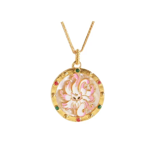 

Подвески из 18-каратного золота для женщин, подвеска из настоящего золота с агатом 20 мм