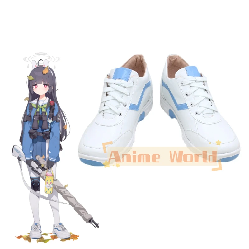 

Game Blue Archive Kasumisawa Miyu Cosplay White Shoes Halloween Women Custom Made Shoes