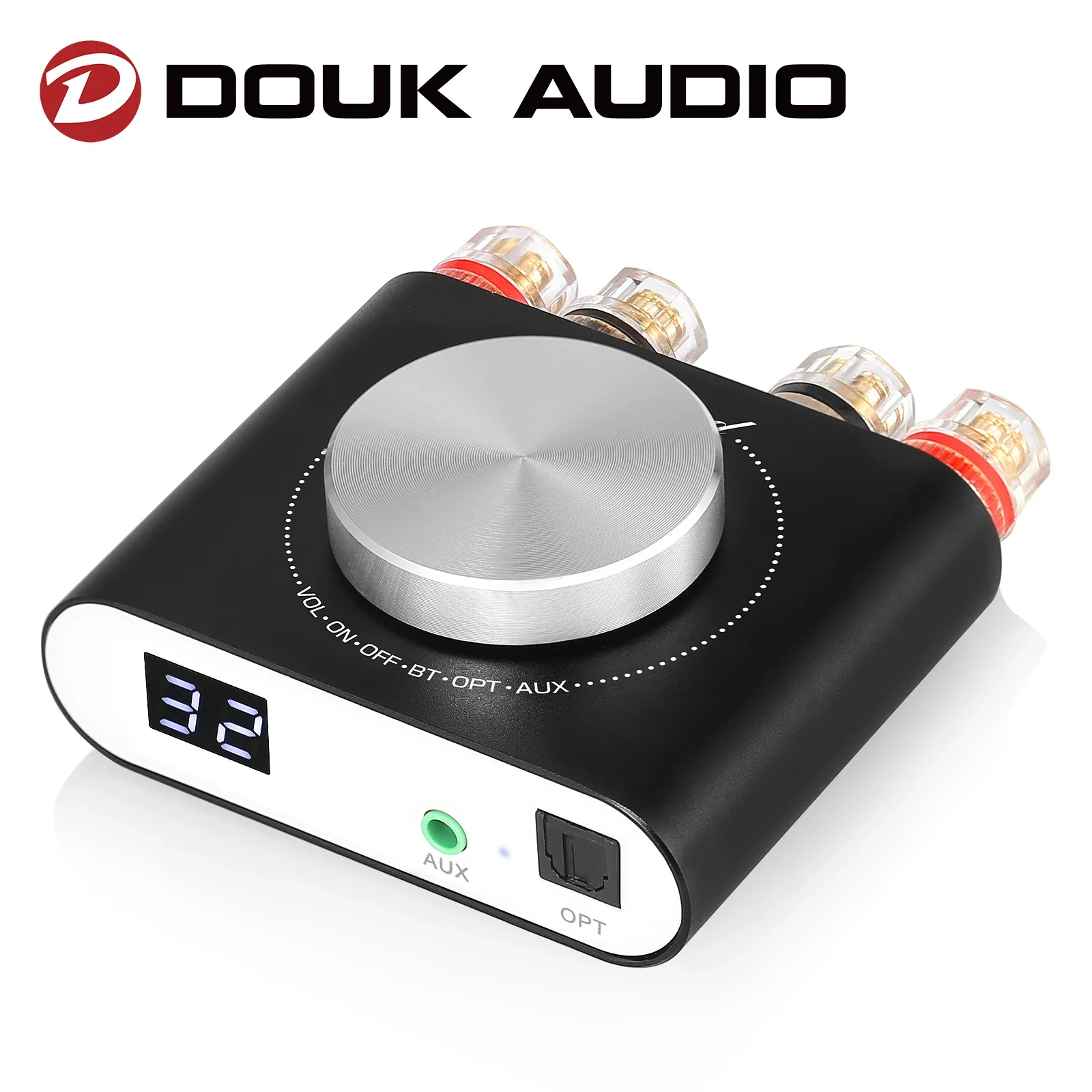 

Цифровой Hi-Fi усилитель Douk Audio Q10, Bluetooth 5,0, мини-приемник AUX/оптический стерео аудио усилитель мощности 100 Вт + 100 Вт