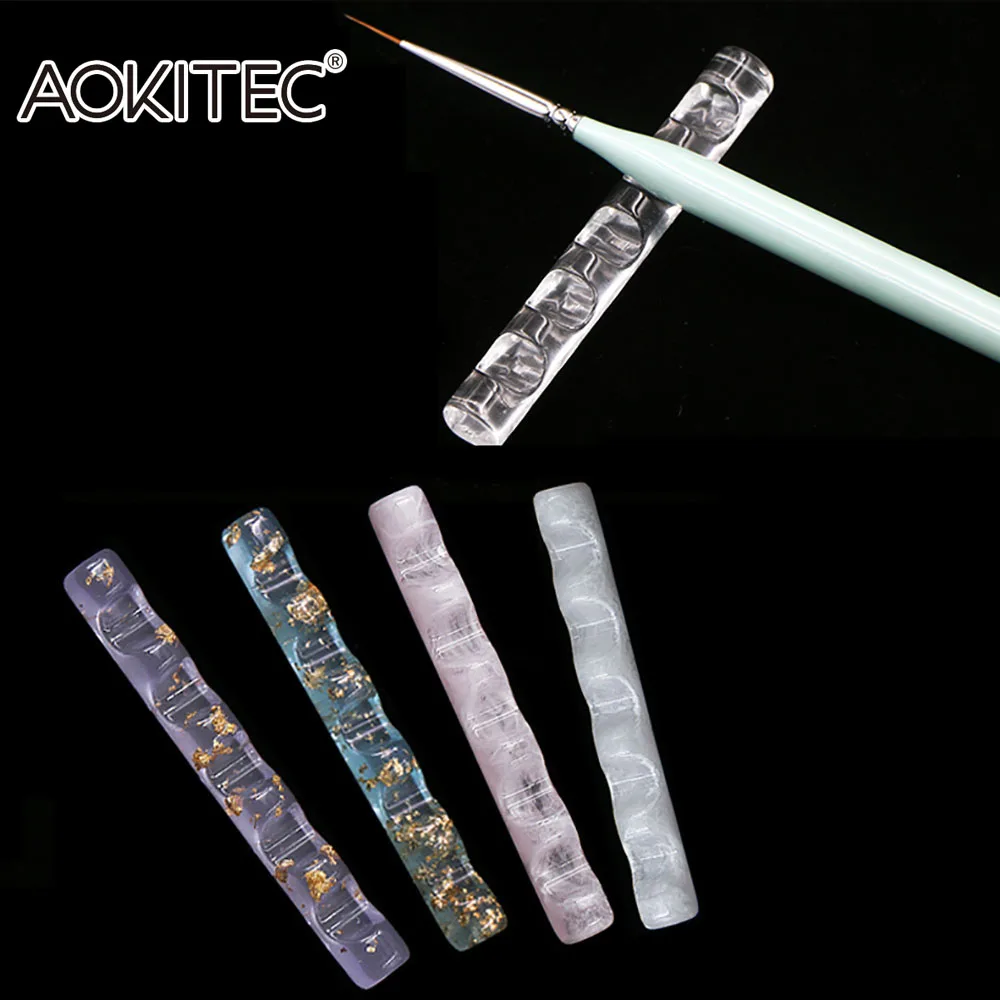 

Aokitec 1PC/5PCS Nail Brush Rack Shelf Acrylic 5 Grids Nail Brush Holder Painting Pen Display Holder Tool