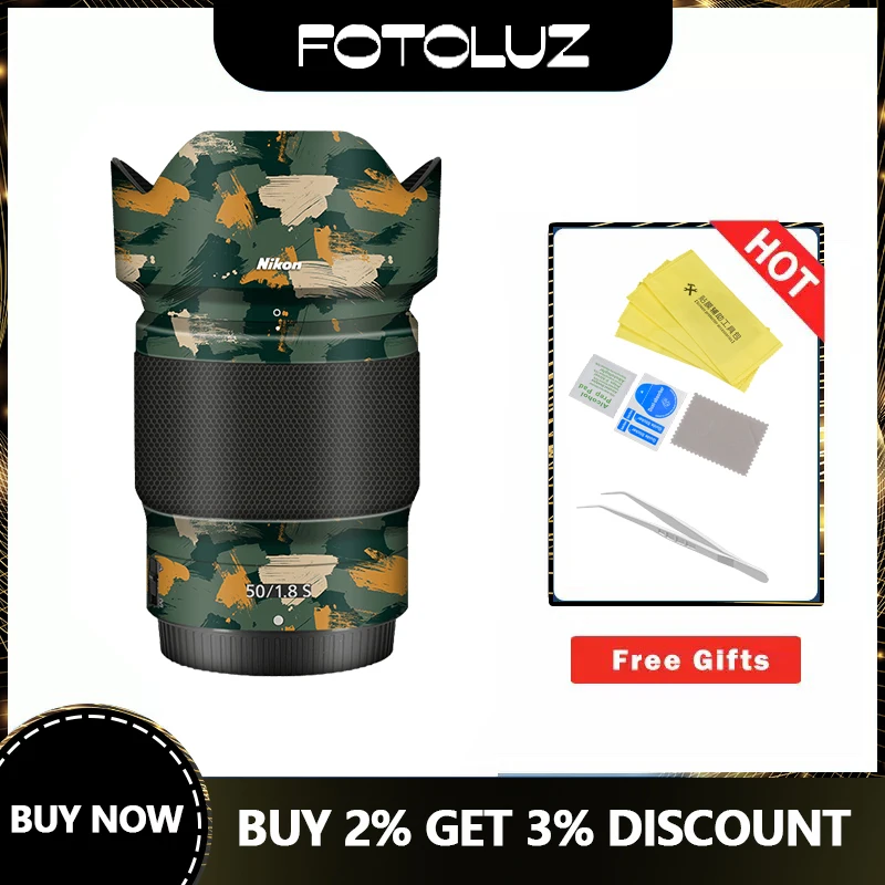 Apropriado para Nikon lente Da Câmera Z50F1.8S pele envoltório decalque pele capa protector Etiqueta 3 completo M câmera de filme reutilizável