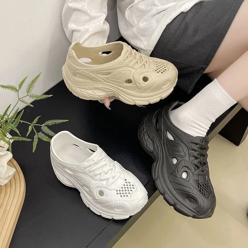 

Летние уличные противоскользящие женские часы Dad oes Water oes, удлиняющие Clog oes, повседневные слипоны из ПВХ, чистый цвет