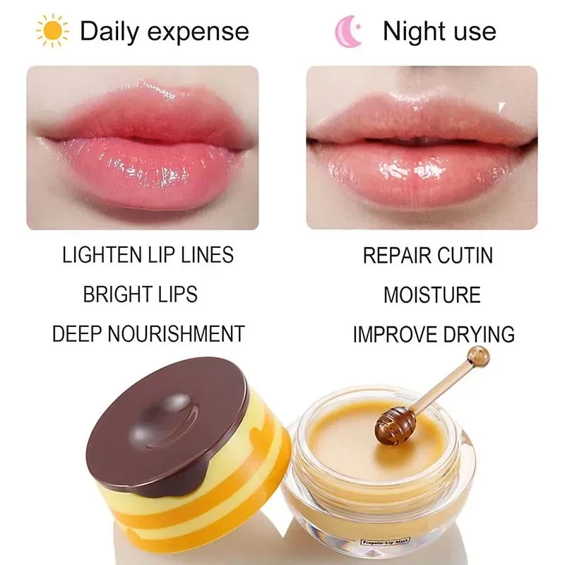 Lip Care Mask Propolis Moisturizing Lip Balm Exfoliating Sleep Nourishing Maintenance Lip Gloss Bleach Cream Reduce Lip Wrinkles