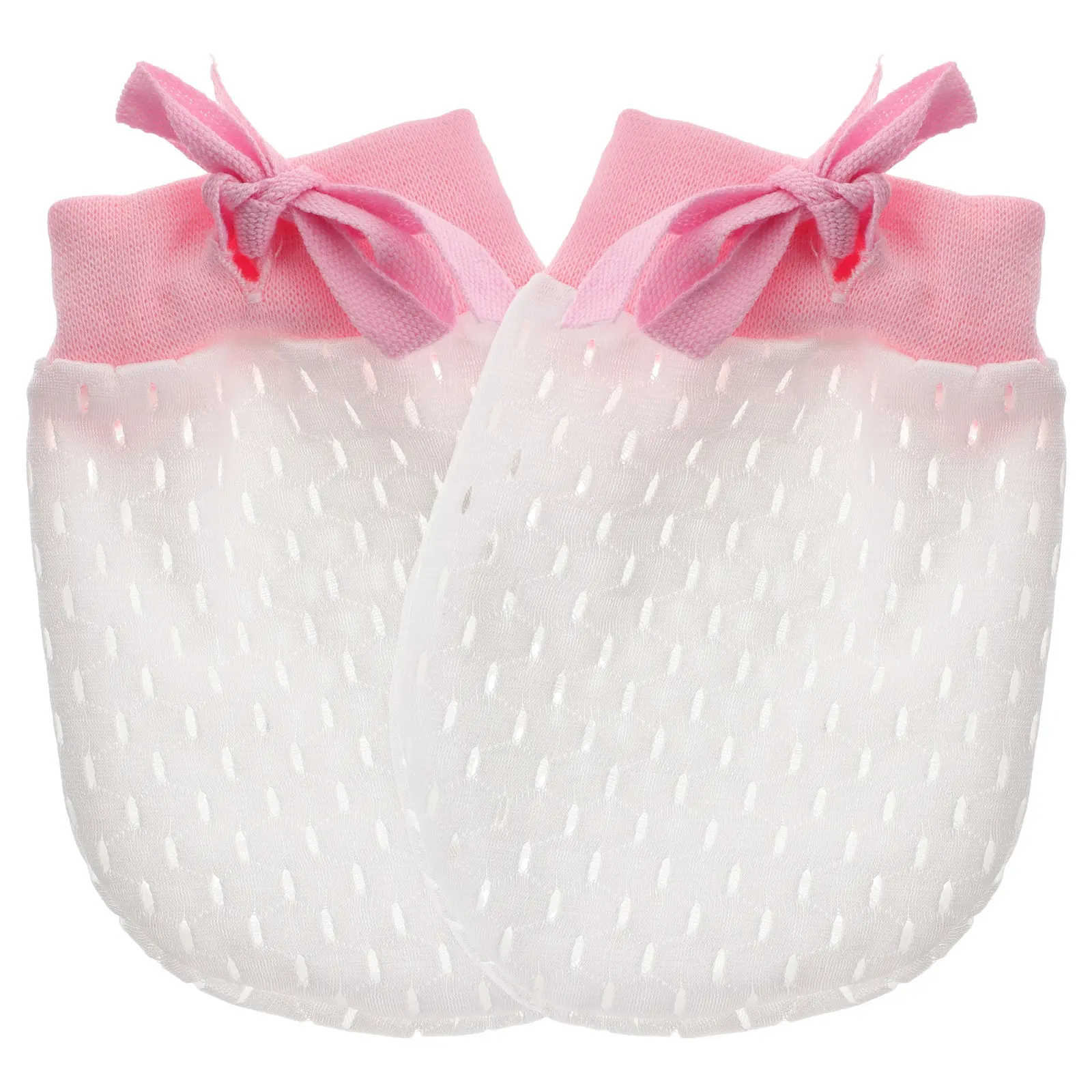 

1 Pair Newborn Baby Mittens Breathable Mesh Anti Scratch Gloves Adjustable Cuffs Infant Hand Protection Lightweight Summer