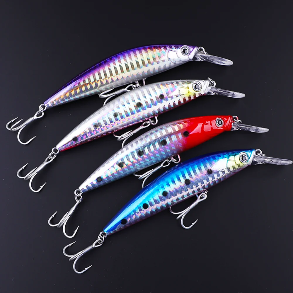 

Fishing Minnow 90mm 27g Casting Decoys Rustproof Treble Sea Fishing Lures S410