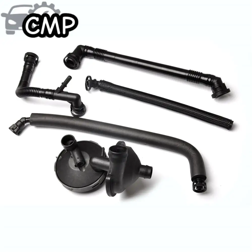 

1set Crankcase Vent Valve&Oil Separator Hose Kit 11617501566 11157532649 11617504536 For BMW E46 E39 X3 2001-05 Car Repair Parts