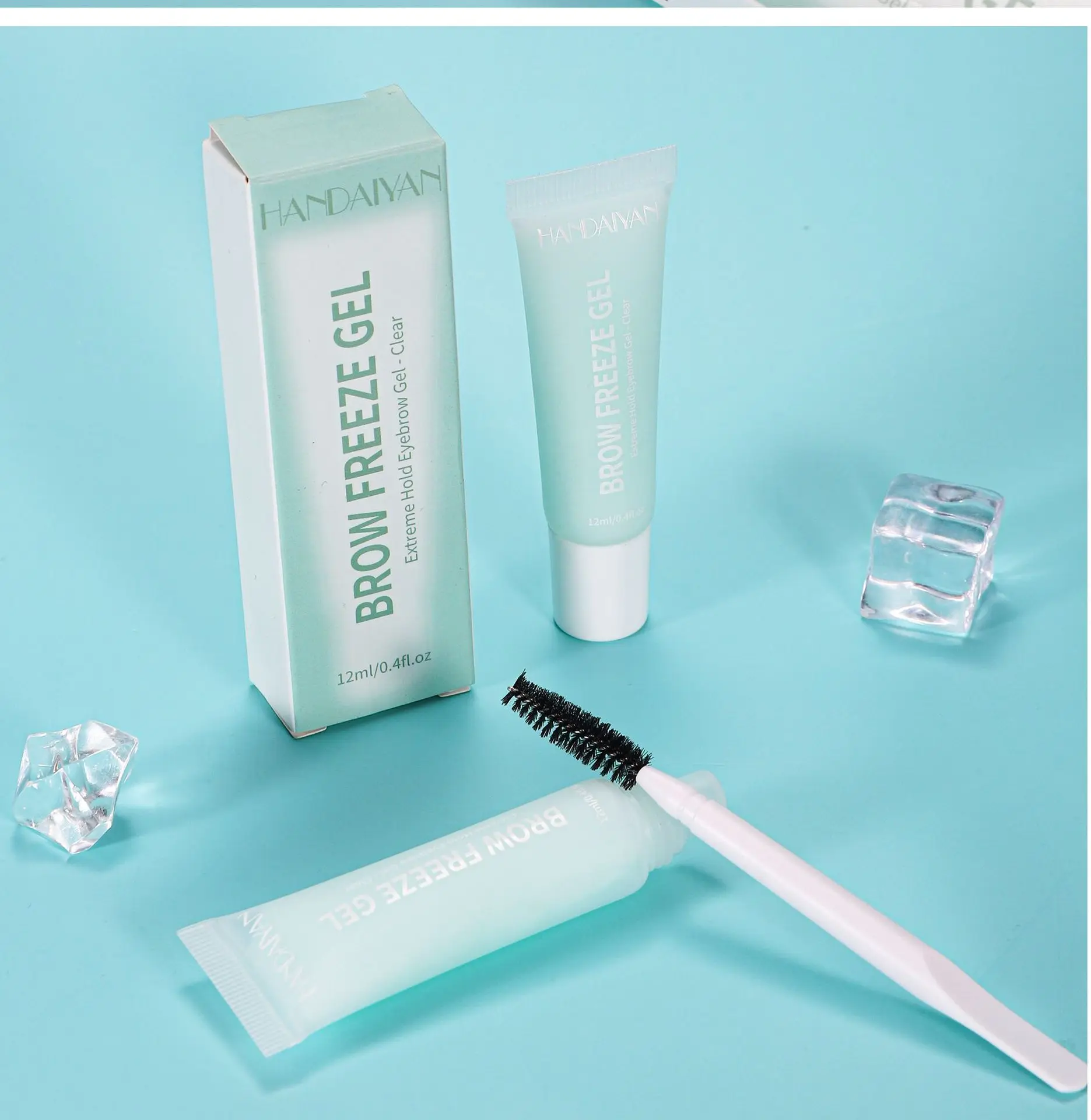 Gel per sopracciglia con pennello, formula impermeabile a tenuta forte, asciugatura rapida e resistente alle sbavature per sopracciglia con piume naturali durante tutto il giorno