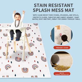 Tapis de jeu antidérapant en polymère arc-en-ciel pour bébé, jouet pour enfant, motif dessin animé, imperméable