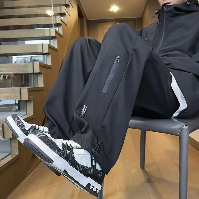 Autumn Winter Outdoor Mountaineering Charge Pants Men's Loose Slim Wide-leg Casual Waterproof Windproof Charge Trouser