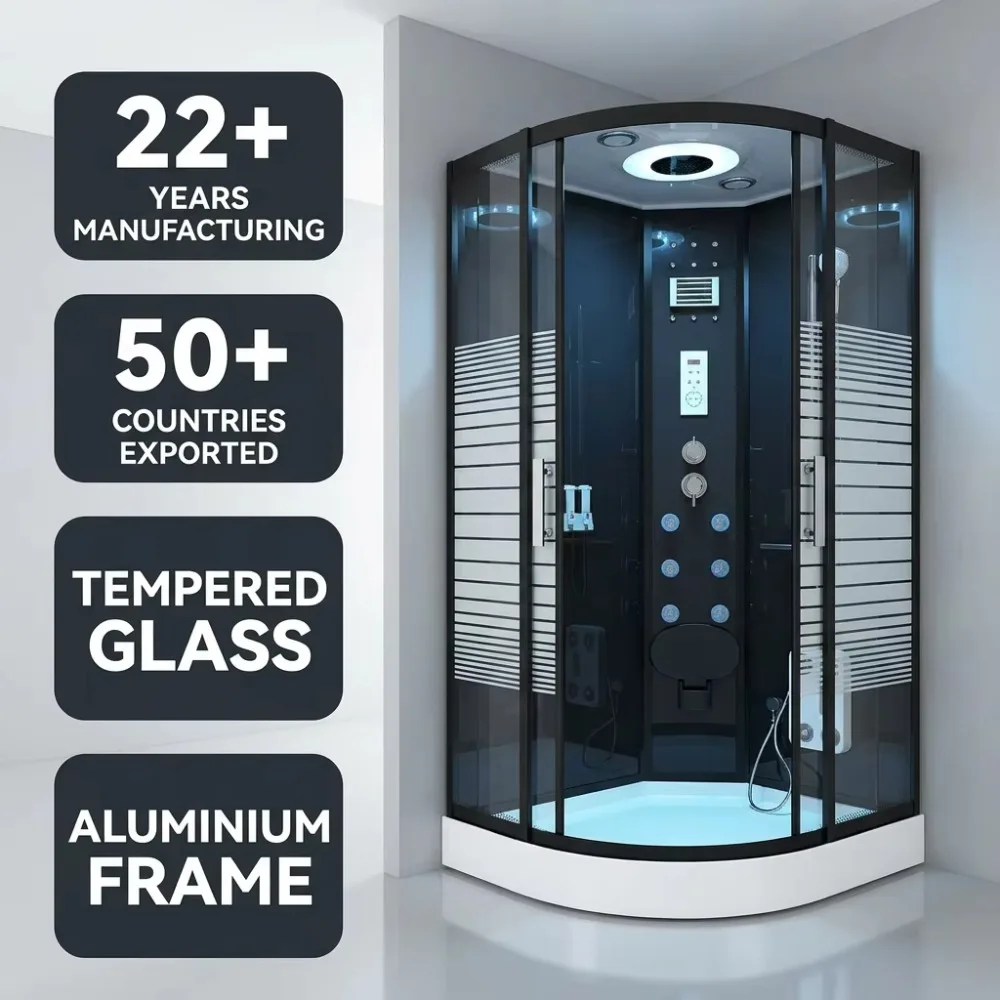 Manufacturer direct sales aluminum shower room tempered glass shower room with frame sliding shell