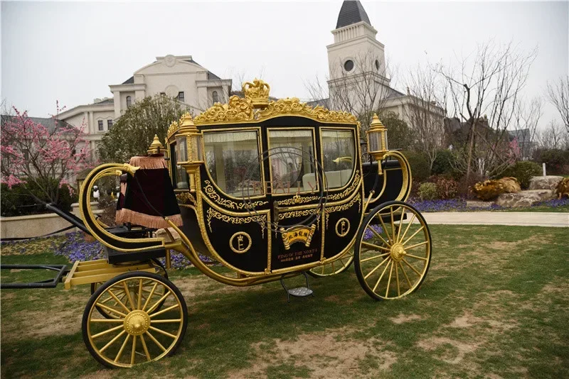 Cinderella Horse Drawn Carriage Dutch Electric Double-row Princess Wedding Horse Car Price for Sale