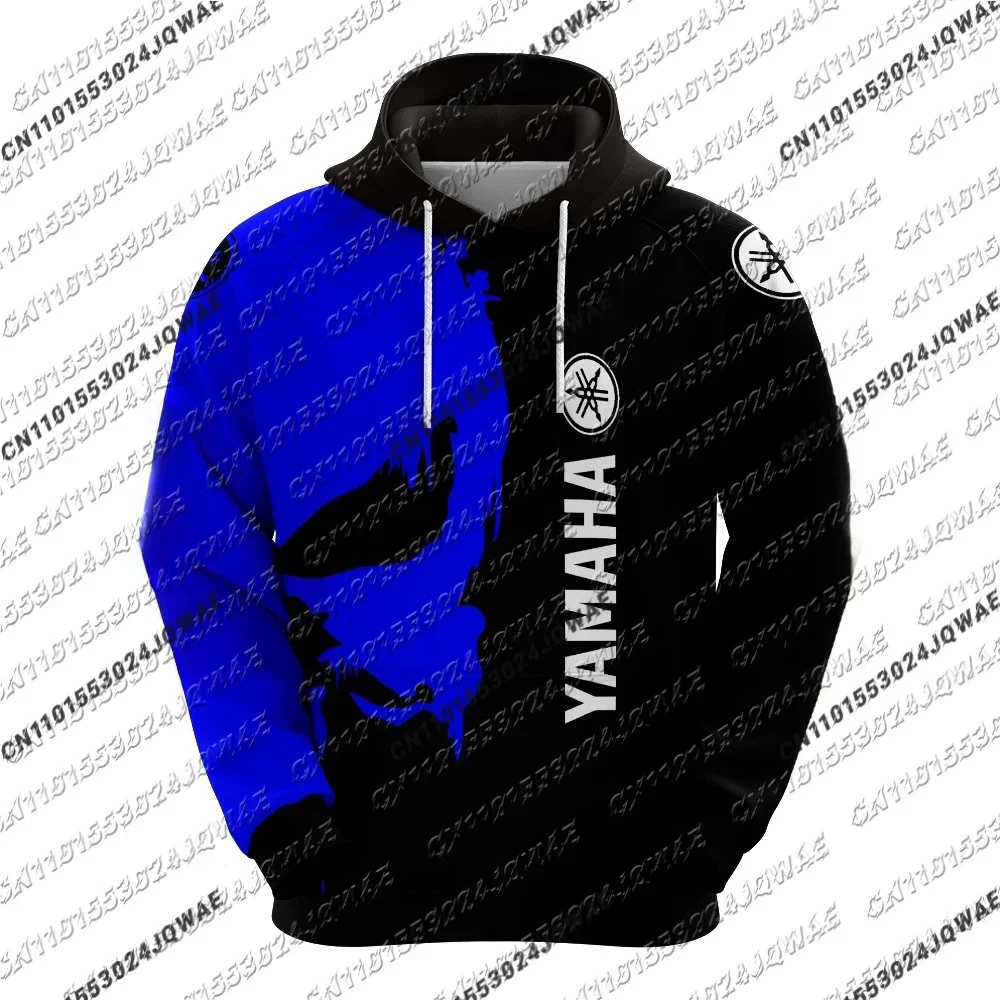 

2025 New Yamaha Skull Halloween Hoodie Motorcycle Racing Long Sleeve Shirt Autumn/Winter Men's And Women's Fashion Casual Top