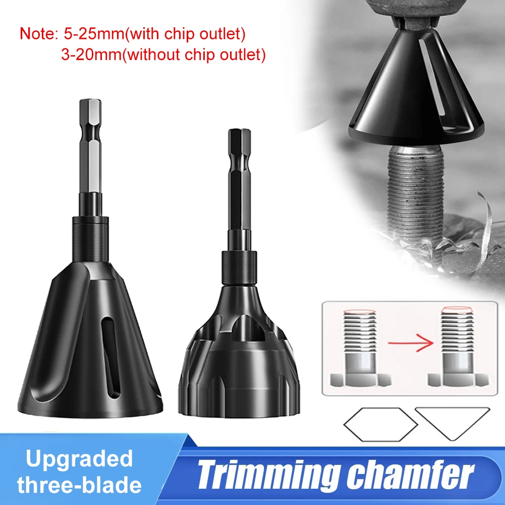 

1Pc 3-20mm/5-25mm Drill Bit Deburring External Chamfer Tool Tungsten Steel Remove Burr For Repair Bolt Thread Drilling Tools