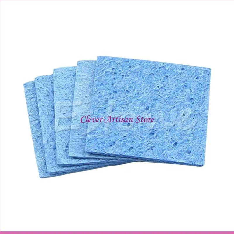 

E06B 5pcs паяль железа припоя сварки сварки чистящие губки Blue Size 6 см*6 см.
