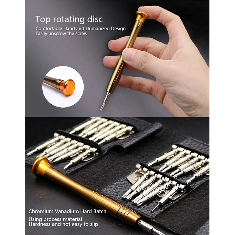 Imagem -03 - Mini Chave de Fenda Bit Repair Grupo Adequado para Desmontar Telefones Celulares Óculos Relógios pc Macbook Ferramentas Faça Você Mesmo 25 Pcs