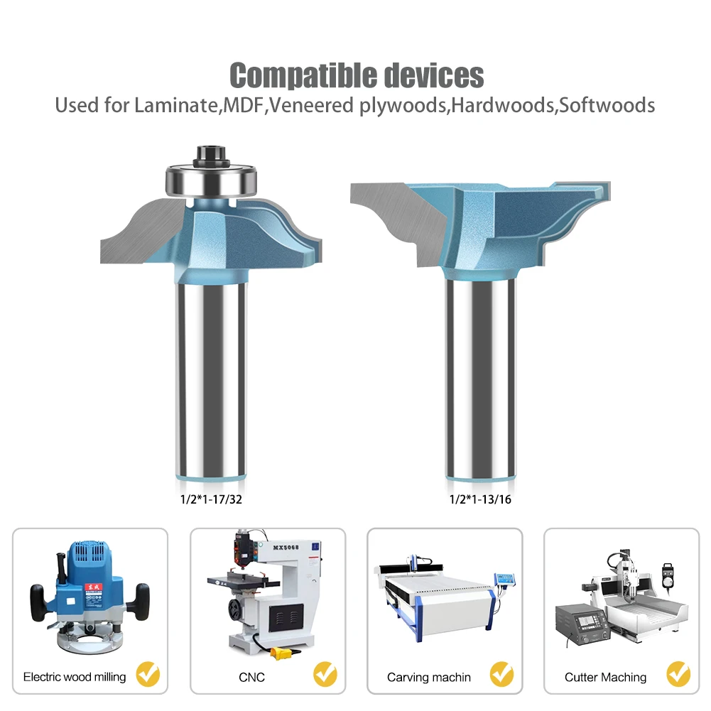 12mm 1/2in Shank Classical Ogee Bit Frame Molding Edging Router Bit Cabinet Table Woodworking Tools Carbide Milling Cutter