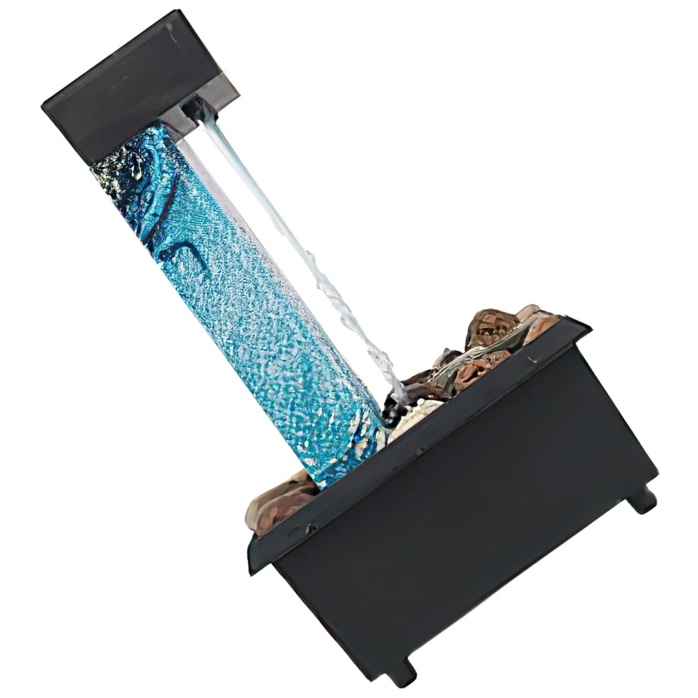 

1 set Creative Waterfall Ornament Mini Desktop For Home Office Decor Zen Desk Fountain Electric Tabletop Water Feature Bonsai