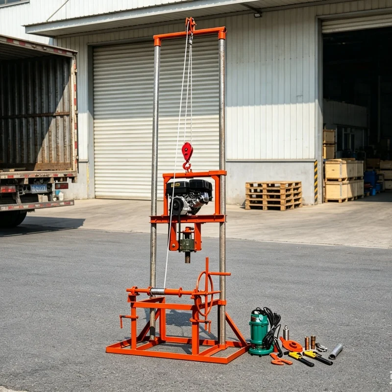 Customized Lightweight Gantry Water Well Drilling Rig, Drilling Equipment for Mountain Rural Household Water Supply