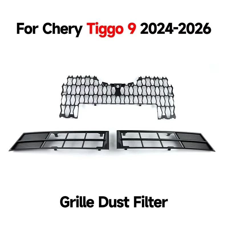 For Chery Tiggo 9 8L 2024-2026 Car Grille Insect Screen Snap-on Installation Detachable Design Easy Remove and Clean Auto Part