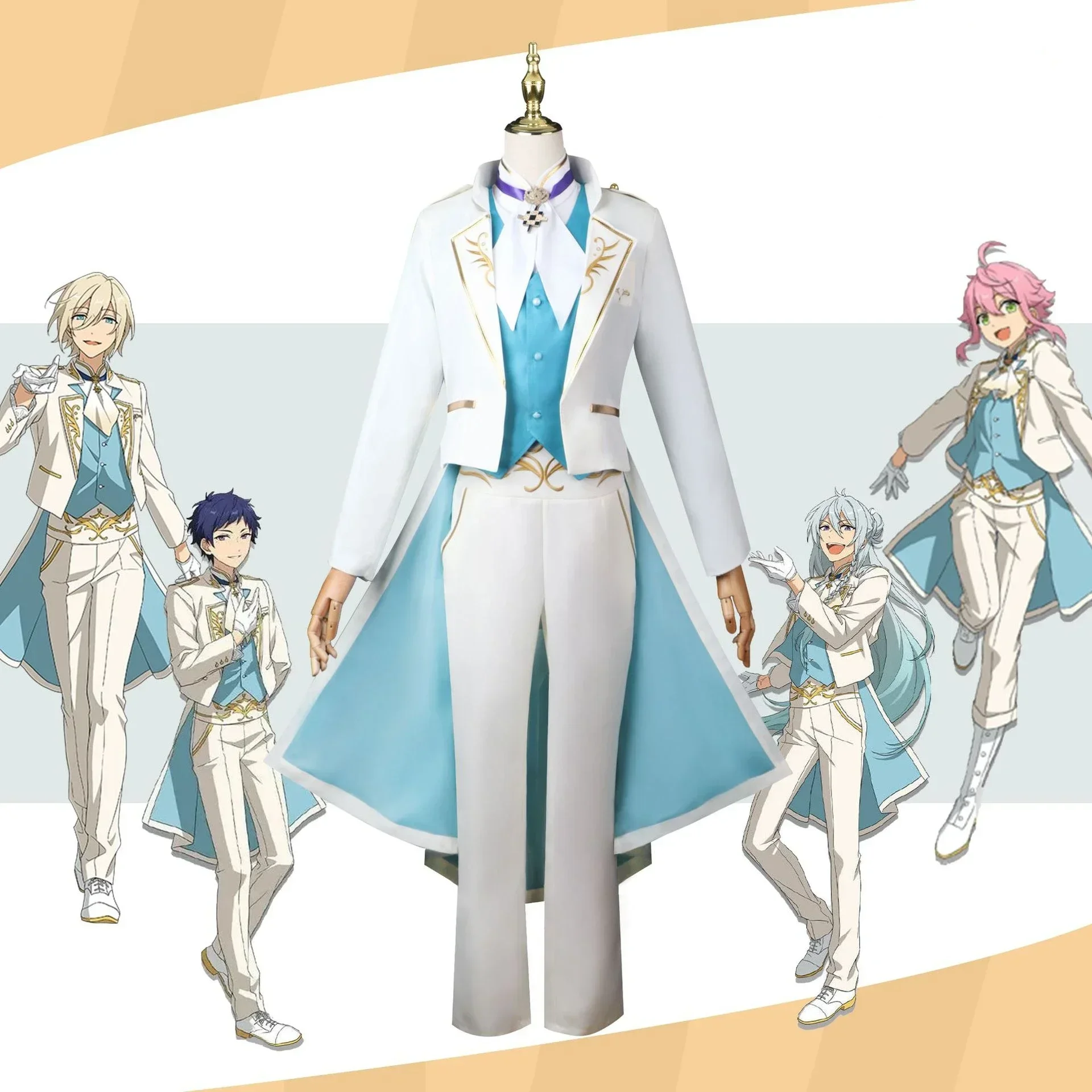 

Anime Ensemble Stars Cosplay Wataru Hibiki Fushimi Yuzuru Tori Himemiya Tenshouin Eichi Cosplay Costume Wig Fine Team Uniform