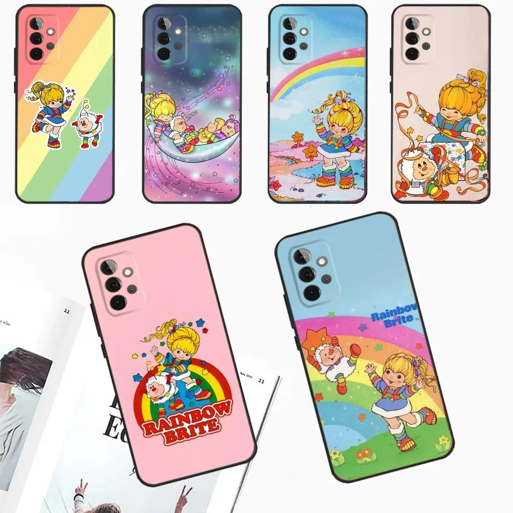 Cartoon R-Rainbow Brite Phone Case For Samsung Galaxy A13,A21s,A22,A31,A32,A52,A53,A71,A80,A91 Soft Black Phone Cover