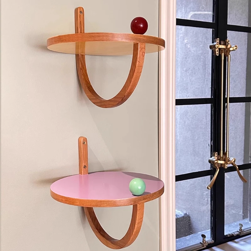 Creamy Wall Shelving Unit, Wooden Display Rack for LEGO, Modern Home Organizer with Hooks, Floating Storage for Bedroom