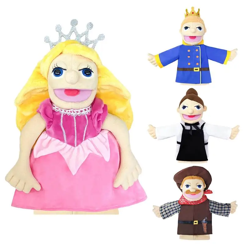 New Kids Hand Puppets Toys Waiter Princess Cowboy Prince Role Play Hand Puppets Family Storytelling Props Kids Interactive Toys