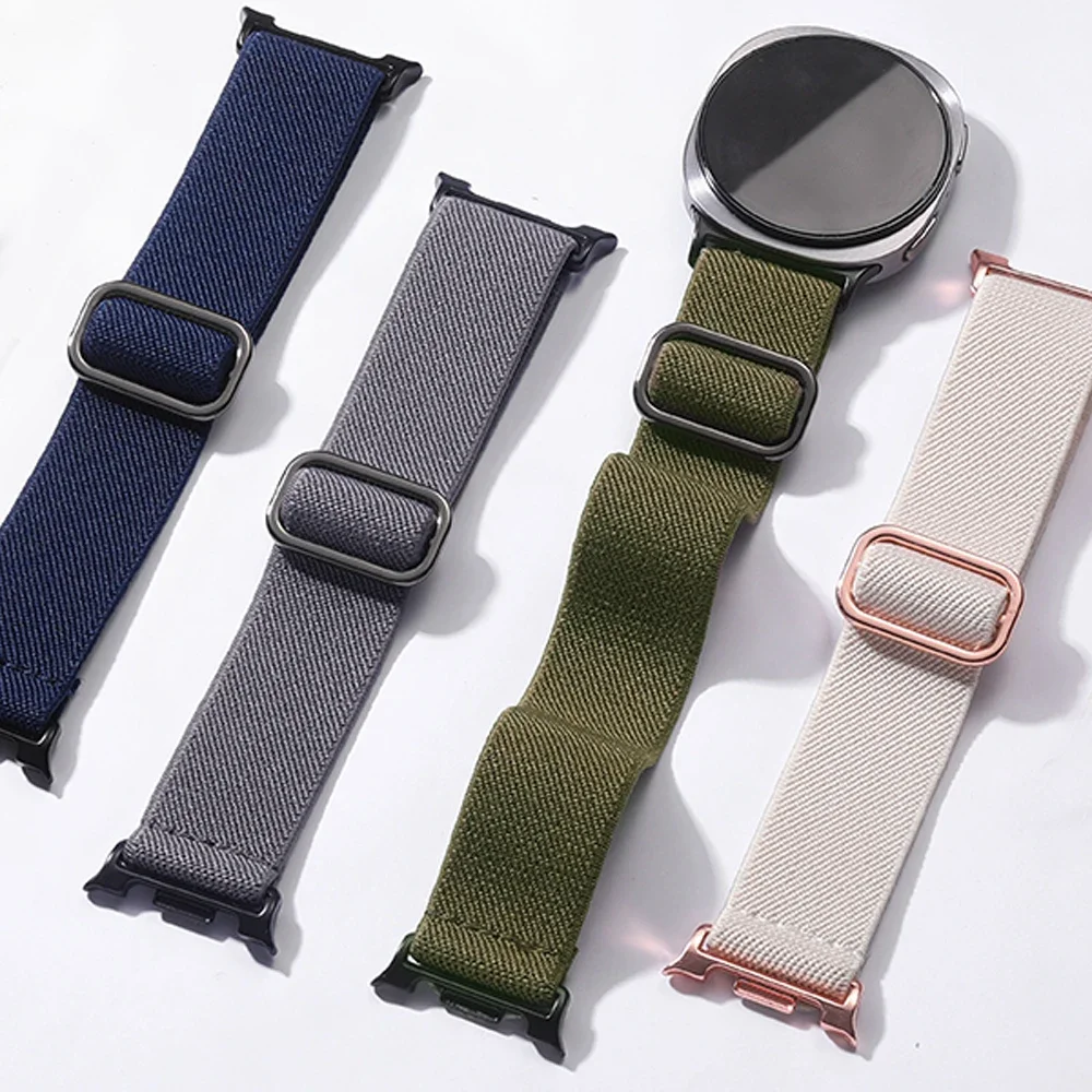 Scrunchie حزام لسامسونج غالاكسي 2026 8 44 مللي متر 40 مللي متر 46 مللي متر مطاطا النايلون الرياضة سوار المعصم كوريا غالاكسي ساعة 8 الفرقة الكلاسيكية #4