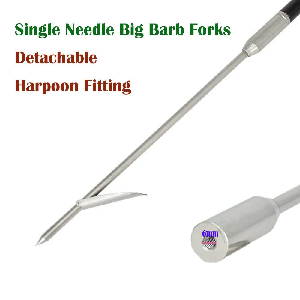 

Stainless Steel Barbed Rod Fork Clip Detachable Harpoon Fitting Fishing hunting spear fork Head Single needle big barb Forks
