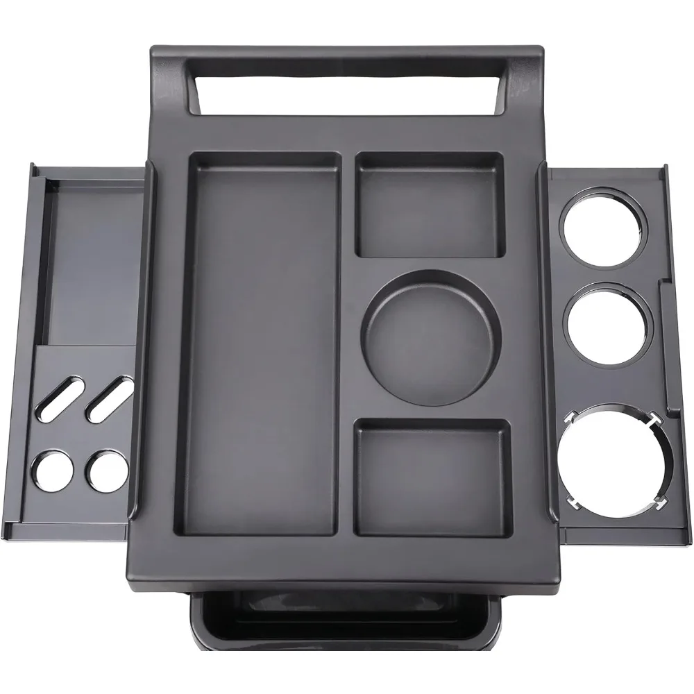 عربة معدات الصالون مع 6 أدراج، عجلات دوارة لعربة تخزين تصفيف الشعر باللون الأسود #3