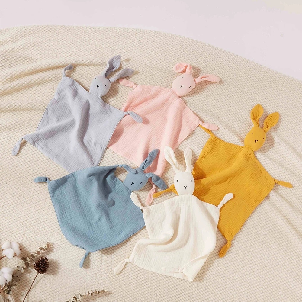 Muslin Baby Comfort Towel Cotton Comforter Blanket Soft Newborn Sleeping Dolls Kids Fashion Sleep Toy Soothe Appease Towel Bibs