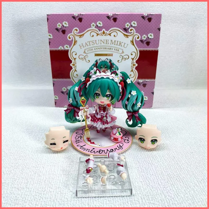 Nendoroid de Anime Hatsune Miku, Edición de 15 Aniversario, Pastel de Fresa # Figura de acción coleccionable de 1939, modelo de juguete, regalo