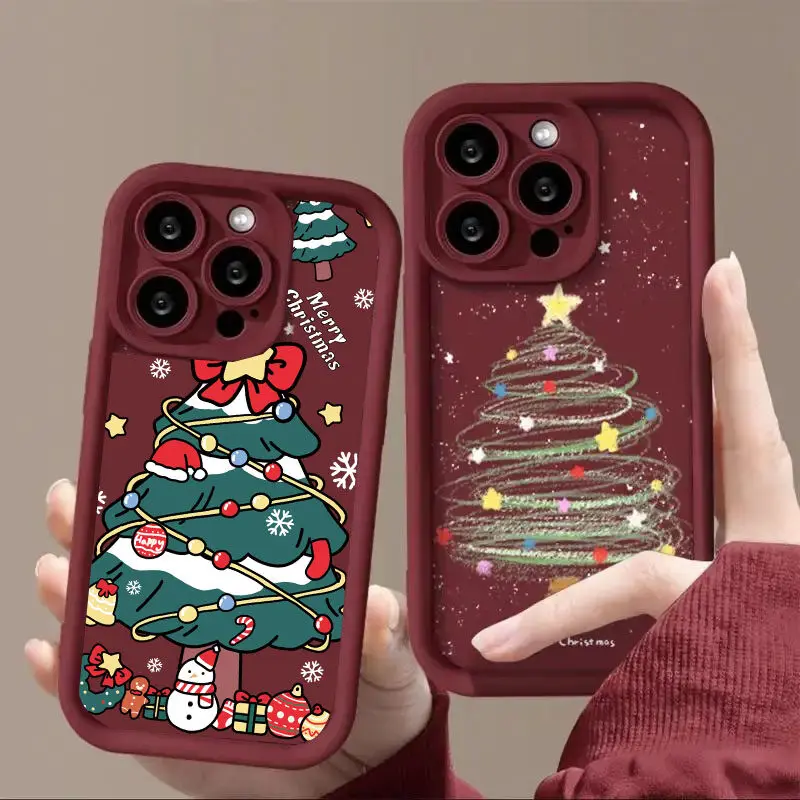 Luxury Christmas Tree Pattern Phone Case for Oneplus 12 12R 11 11R 10R 8T One Plus NORD CE 2 3 4 LITE 5G  Shockproof Soft Cover