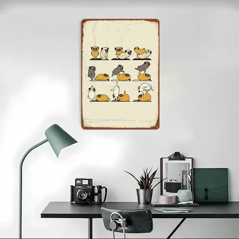 AcroYoga مع الصلصال مطبوعة ملصق تخصيص جدار الفن ريترو خمر معدن القصدير علامات للمنزل غرفة الحمام ديكور رجل الكهف #4