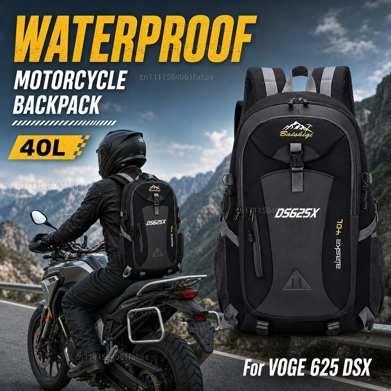 For VOGE 625 DSX DSX625 DS 625X Motorcycle Backpack 40L Waterproof Travel Backpack Outdoor Hiking Camping Daypack Lightweight