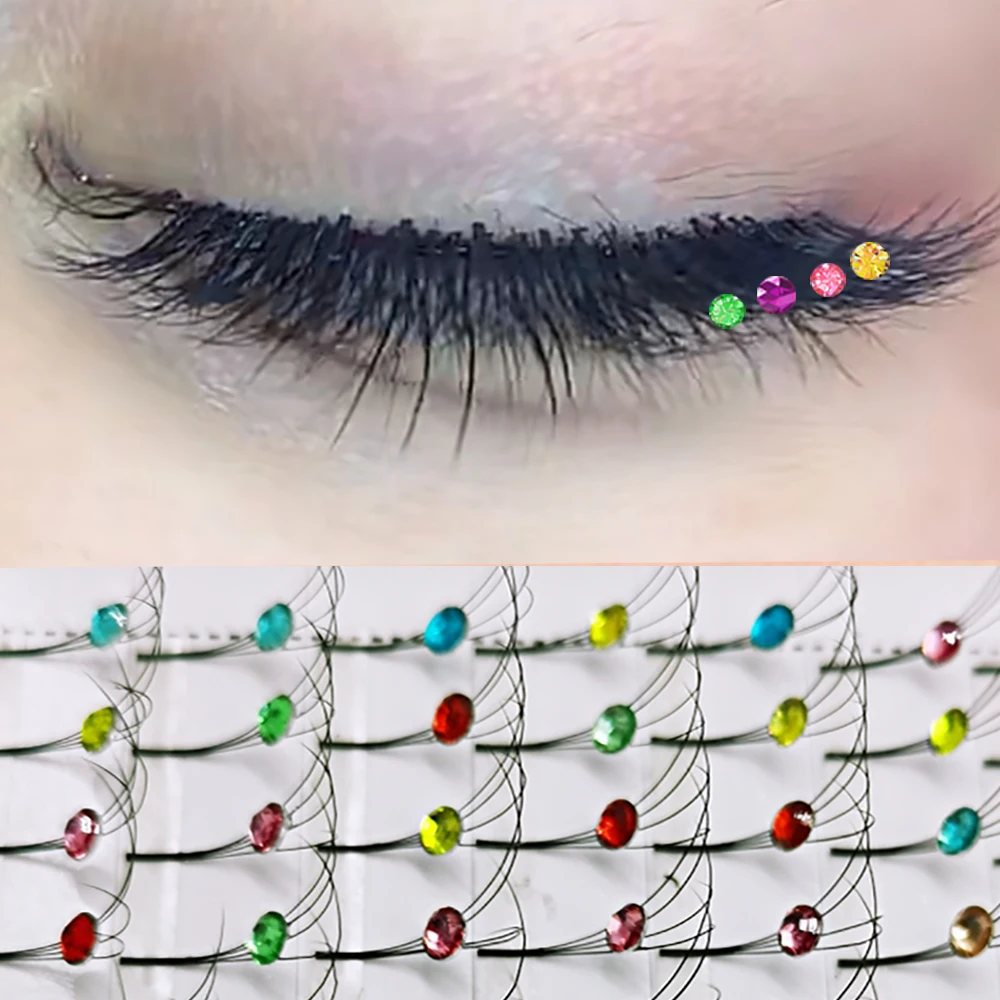 4D Color Premade Volume Fans Lashes Natural Soft Dense Fałszywe Idividual Eyelashes Glitter Shiny Lash Extension For Beauty Makeup