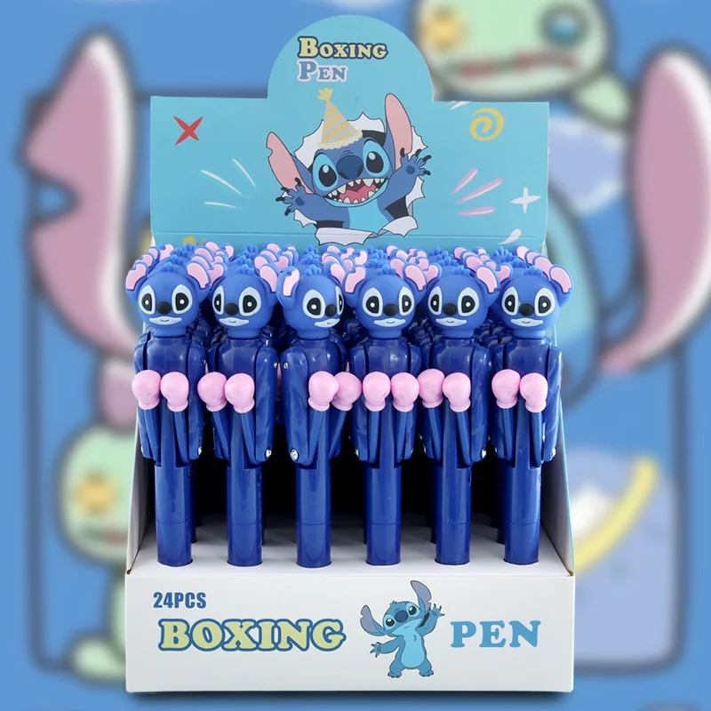 12pcs/lot Kawaii Stitch Boxing Gel Pen Creative Blue ink Ball Pens Promotional Gifts School Writing Supplies