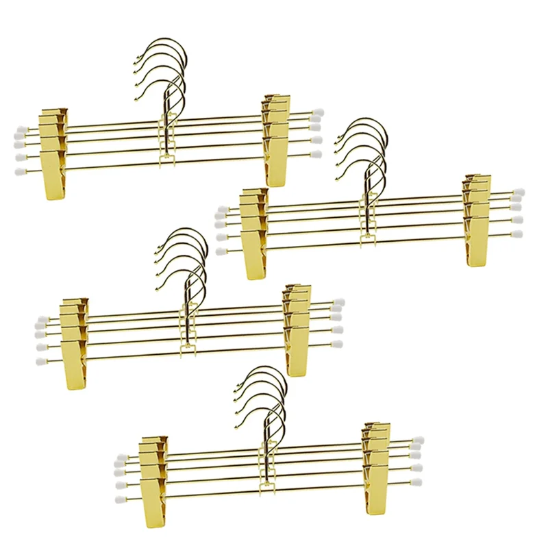 

A82I-20 Pieces Trouser Hangers Clothing Made Of Metal Clothes Hangers 30.5Cm With 2 Non-Slip Clips For Skirts Pants Underwear
