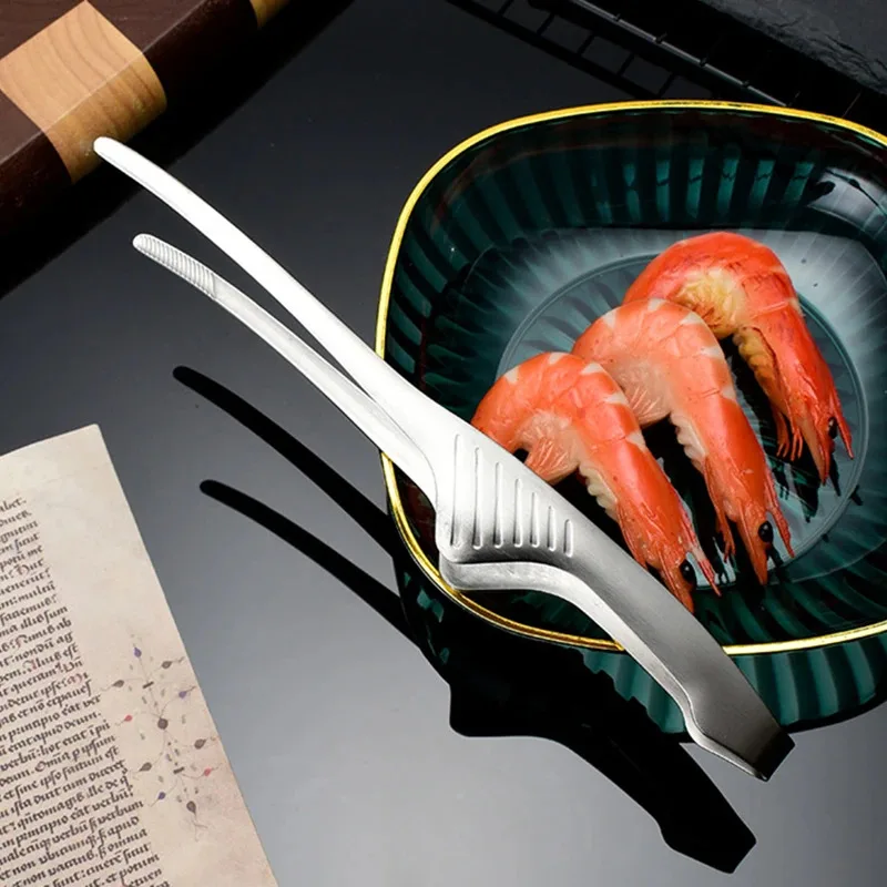 

Barbecue Meat Steak Clips 304 Stainless Steel, Long Korean BBQ Grill Tongs Kitchen Tweezers Accessories