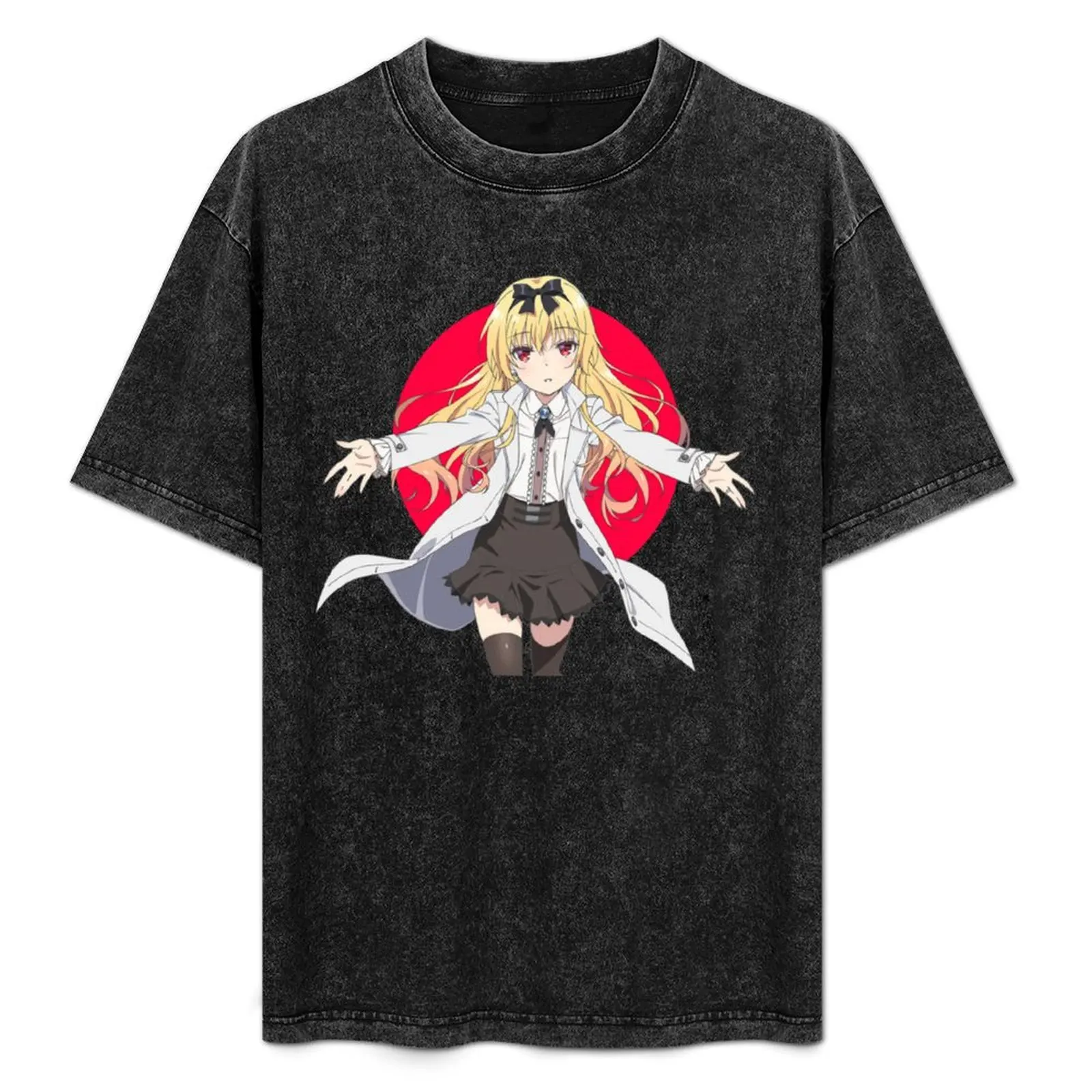 Yue - Camiseta Arifureta (negra) informal de manga corta para uso diario