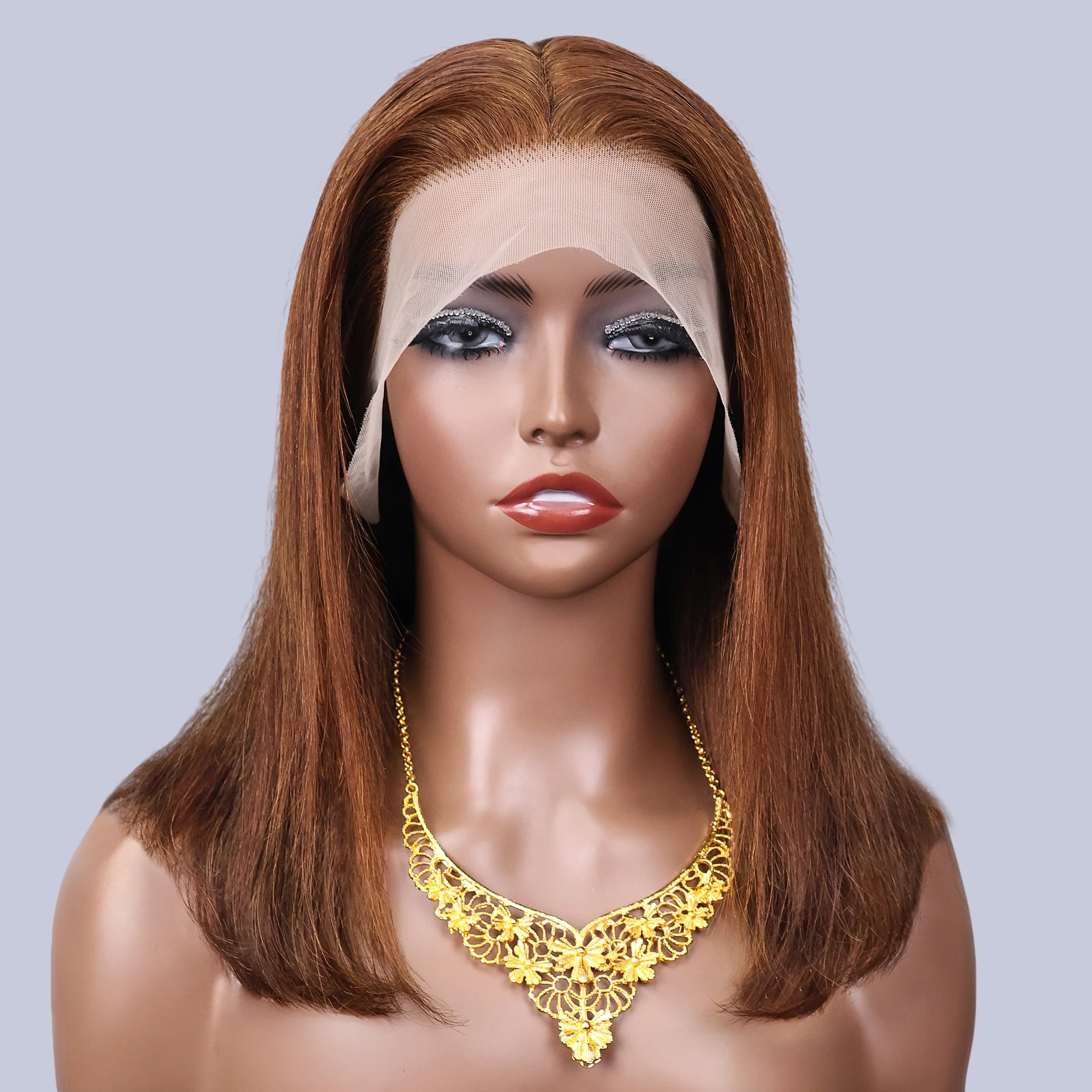 200 densidade curto bob marrom perucas retas 13x4 hd transparente frente do laço peruca de cabelo humano chocolate marrom em linha reta # 4 perucas coloridas