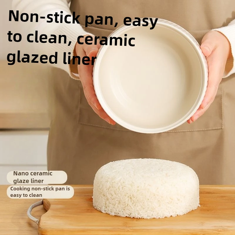 Fornello di riso Mini friggere cottura a vapore Pentola di cottura elettrica 4 in 1 Piccolo fornello di riso per 2-3 persone Isolamento fornello di riso elettrico